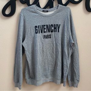Givenchy Grey Distressed Crewneck Sweatshirt